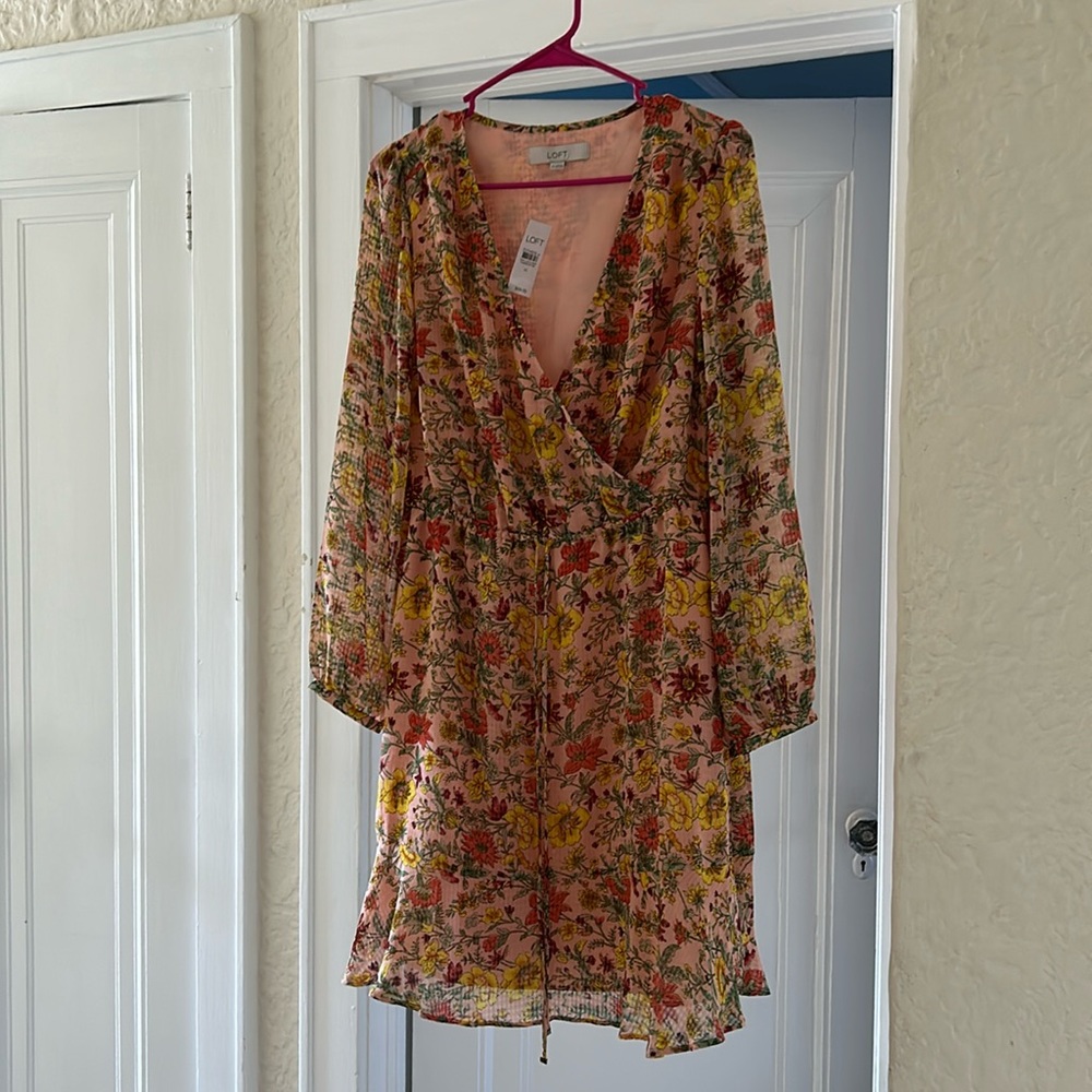 Loft floral knee length dress